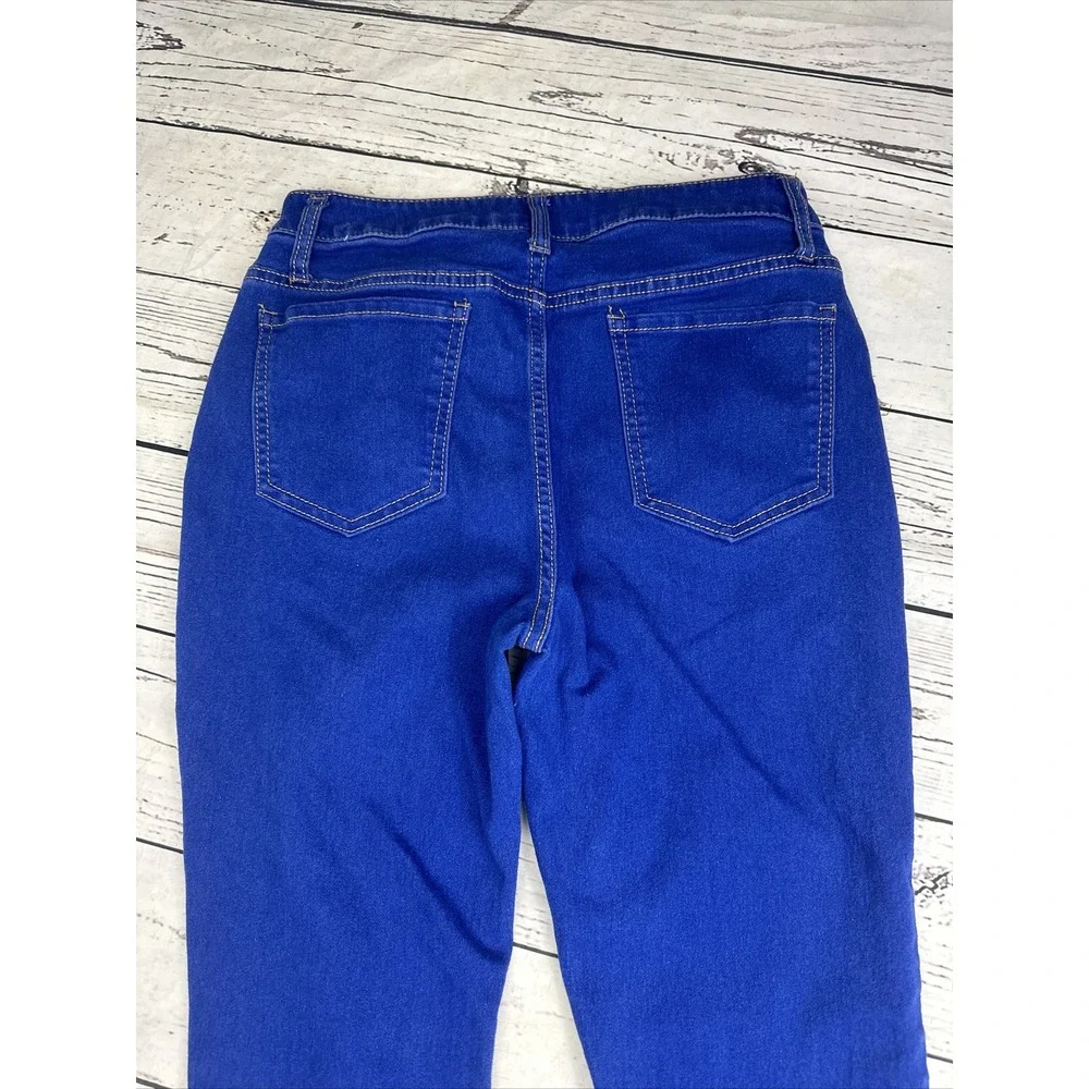 NO BOUNDARIES Jeans Women's Sz 13 Button Fly High Rise Bright Blue Denim Skinny